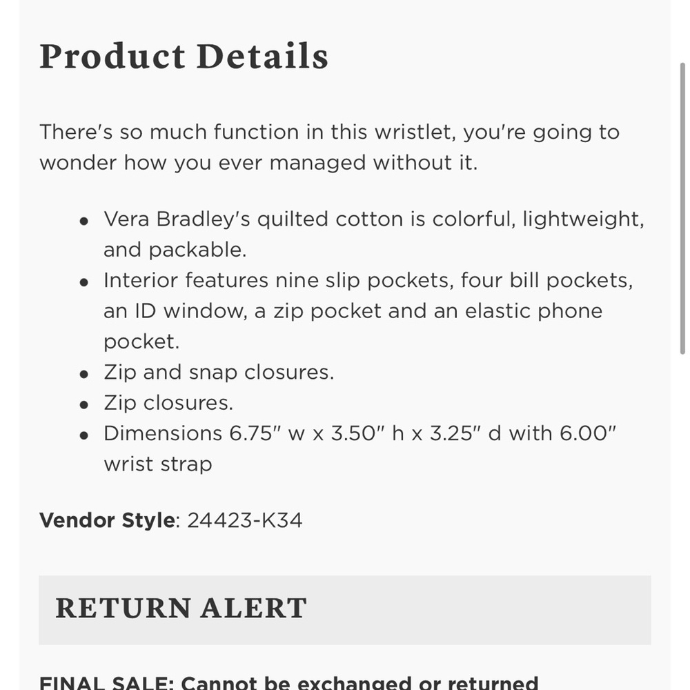 Vera Bradley Wristlet - Picture 2 of 2